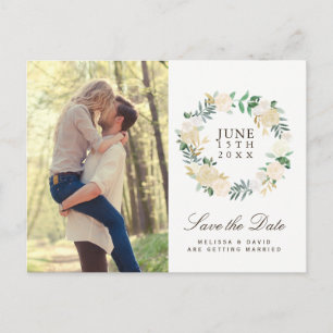Romantic Woodland Save the Date Announcement Postcard