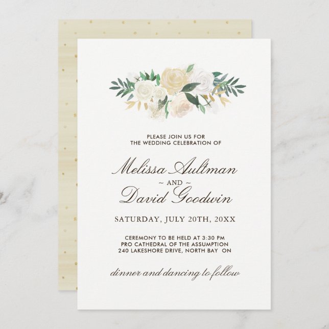 Romantic Woodland  Wedding Invitations (Front/Back)