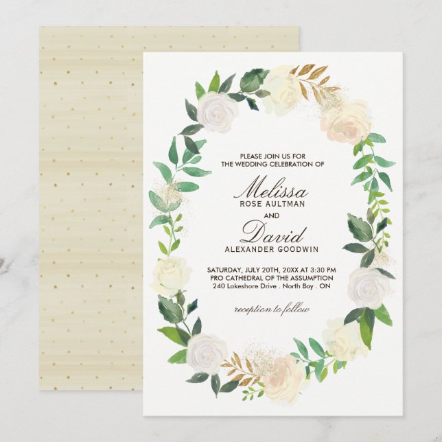 Romantic Woodland  Wedding Invitations (Front/Back)