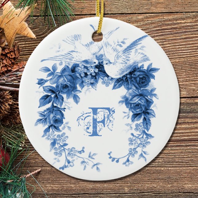 Romantic Wreath•Doves Ceramic Tree Decoration (Creator Uploaded)