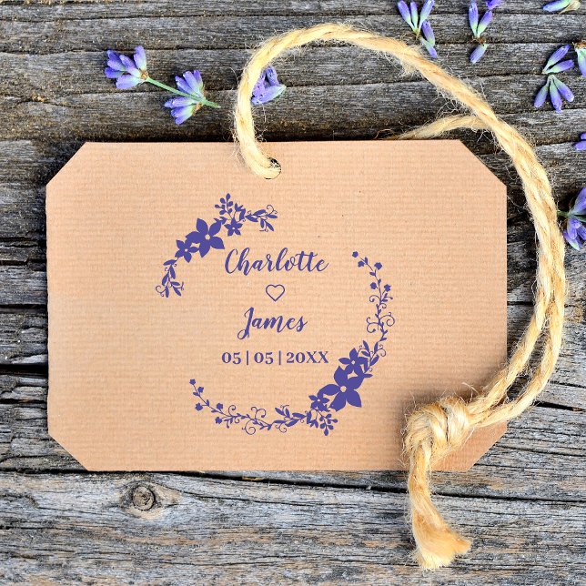 Romantic Wreath Names and Dates for Wedding Rubber Stamp (Creator Uploaded)