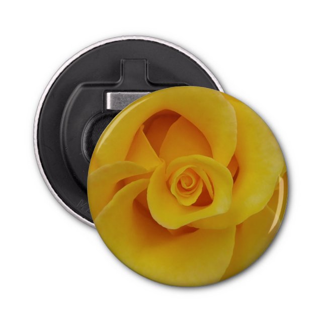 Romantic Yellow Rose Petals Bottle Opener (Front)