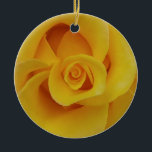 Romantic Yellow Rose Petals Ceramic Tree Decoration<br><div class="desc">Romantic yellow rose petals.</div>
