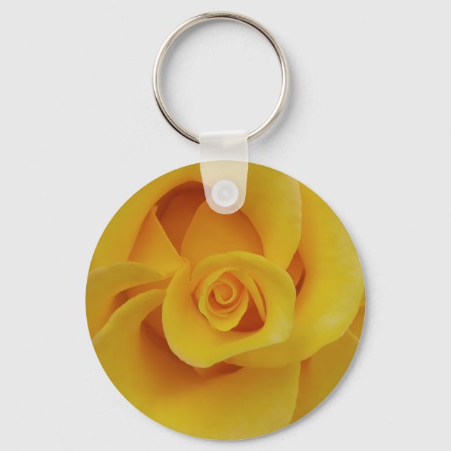 Romantic Yellow Rose Petals Key Ring (Front)
