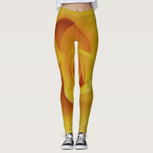 Romantic Yellow Rose Petals Leggings