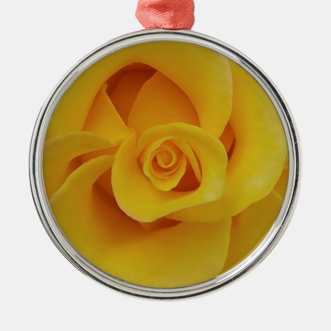 Romantic Yellow Rose Petals Metal Tree Decoration (Front)
