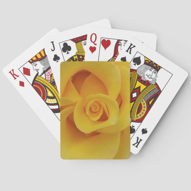 Romantic Yellow Rose Petals Playing Cards (Back)