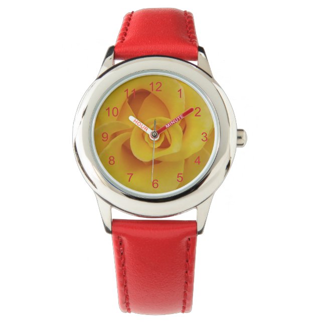 Romantic Yellow Rose Petals Watch (Front)