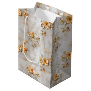 Romantic Yellow Roses Medium Gift Bag