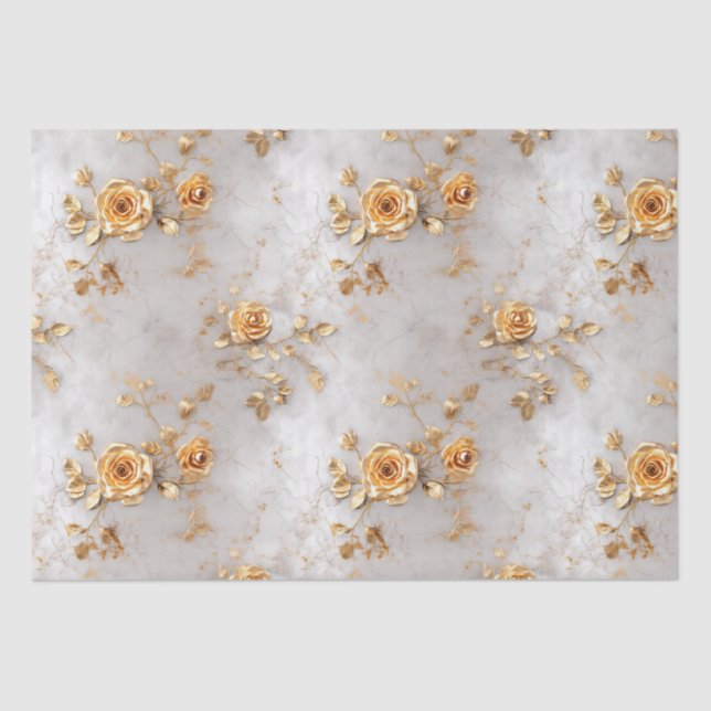 Romantic Yellow Roses Tissue Paper (Front)