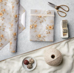 Romantic Yellow Roses Wrapping Paper