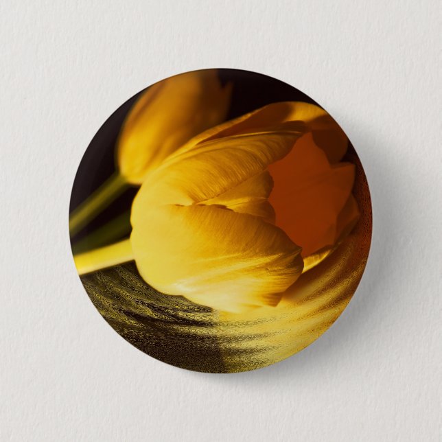 Romantic Yellow Tulip 6 Cm Round Badge (Front)