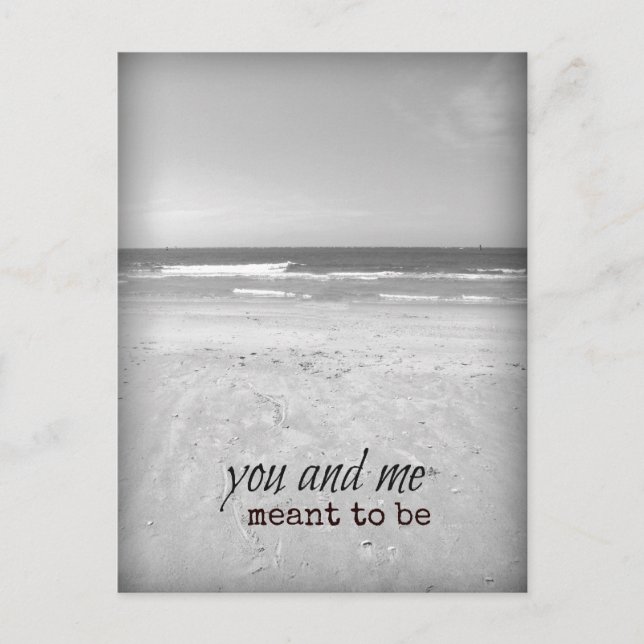 Romantic You and Me Beach Scene Postcard (Front)