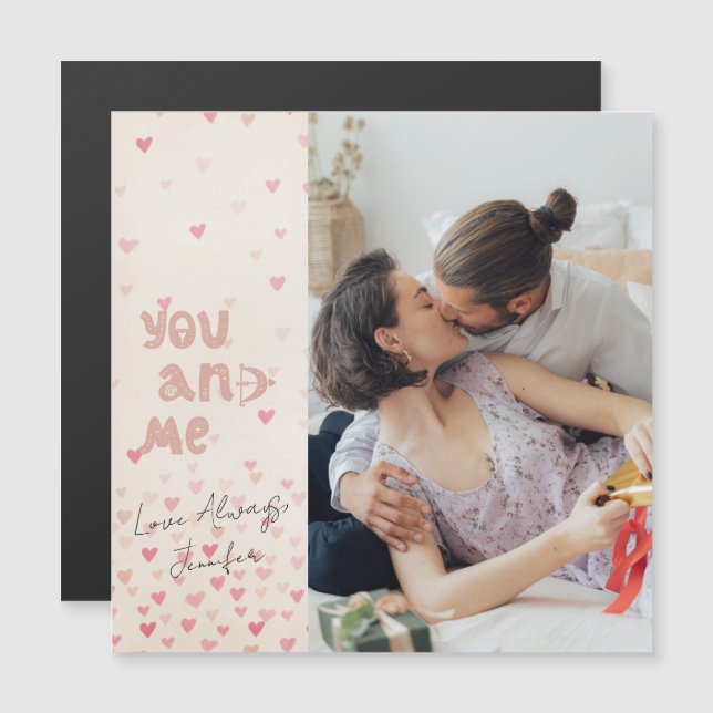 Romantic You and Me Valentine's Day Photo Card (Front/Back)