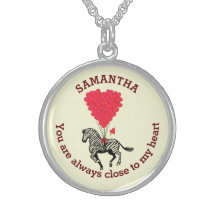 Romantic zebra and red heart personalised