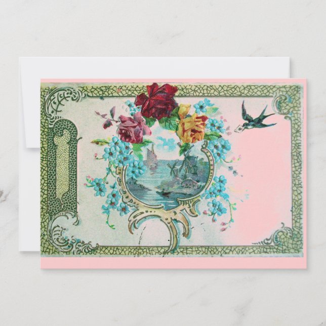 ROMANTICA 3 Floral Blue Pink Wedding Party (Front)