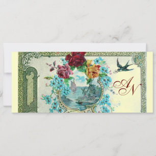 ROMANTİCA 3 MONOGRAM ,blue pink red yellow Announcement