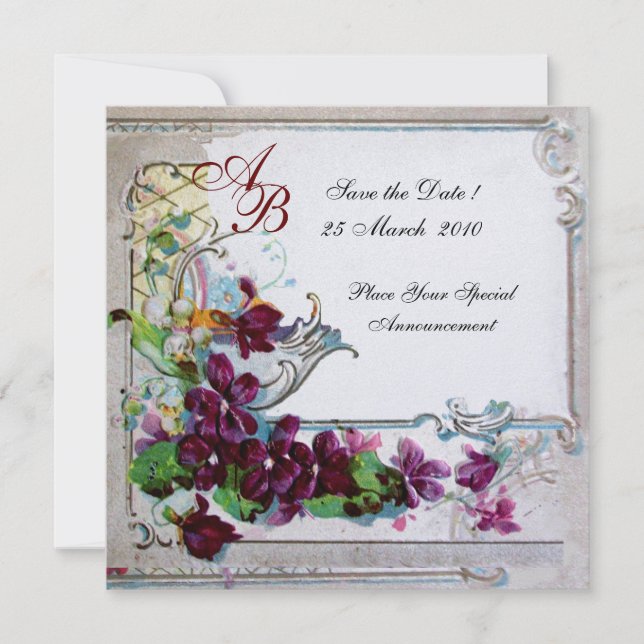 ROMANTICA  4 MONOGRAM 2,ice metallic paper Invitation (Front)