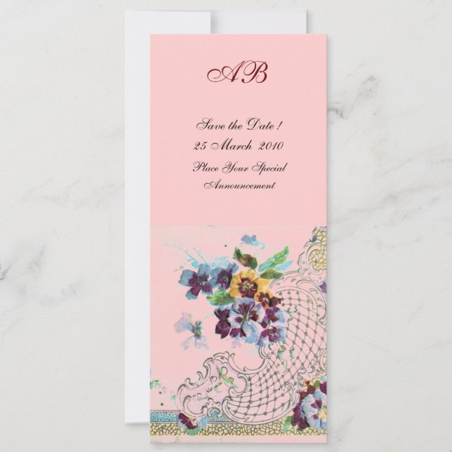 ROMANTİCA Blue Pink Floral Wedding Programme (Front)