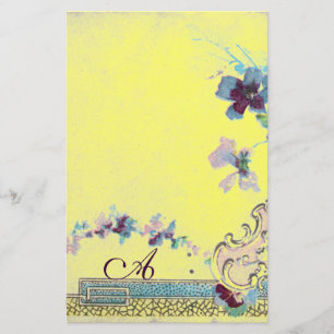 ROMANTİCA Bright Yellow Wedding Floral Monogram Stationery