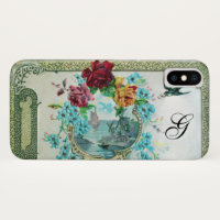 ROMANTICA FLORAL MONOGRAM ROSES AND FLYING BIRD
