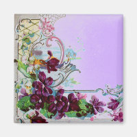 ROMANTICA Floral Swirls Purple Pansies Violet