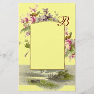 ROMANTİCA MONOGRAM / CYCLAMENS,pink green yellow Stationery
