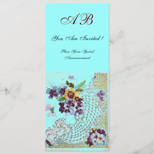 ROMANTİCA Pink Blue Floral Wedding Programme (Front)