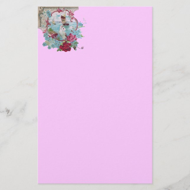 ROMANTİCA ,pink red blue white Stationery (Front)