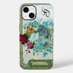 ROMANTICA Red Roses,Seascape Floral Monogram iPhone 14 Case