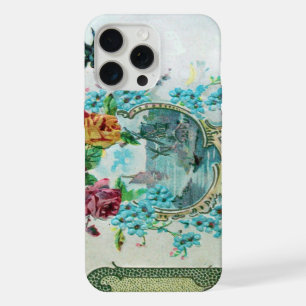 ROMANTICA /ROSES,BLUE FLOWERS WITH BIRD White iPhone 15 Pro Max Case