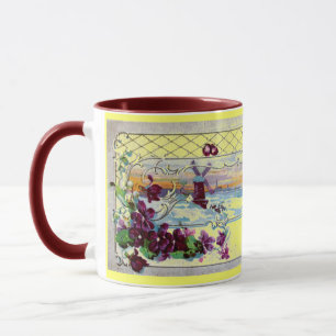 ROMANTICA Winter Landscape,Pansies,Floral Swirls Mug