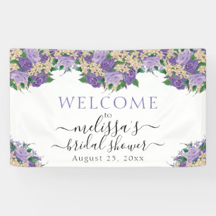 Romantically Elegant Purple Floral Bridal Shower Banner