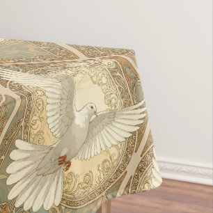 Romantically Nostalgic Peace Dove Tablecloth