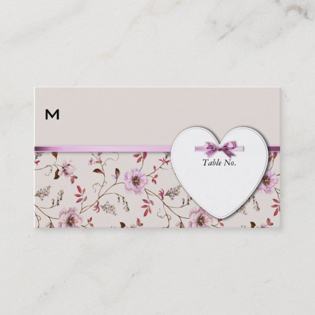 RomanticCharm vintage floral wedding collection Business Card (Front)