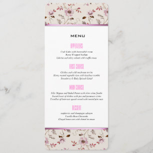 RomanticCharm vintage floral wedding collection Menu