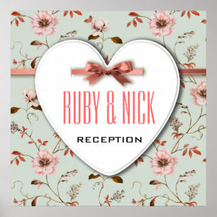 RomanticCharm Vintage Floral Wedding collection Poster