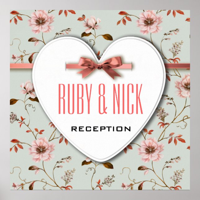 RomanticCharm Vintage Floral Wedding collection Poster (Front)