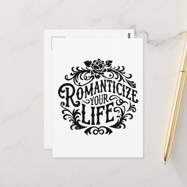Romanticise your life postcard (Front/Back In Situ)