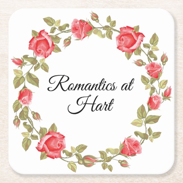 Romantics at Hart Square Paper Coaster (Front)