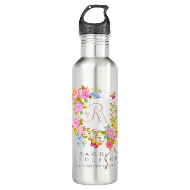 Romantics Blooming Garden Monogram  710 Ml Water Bottle (Front)