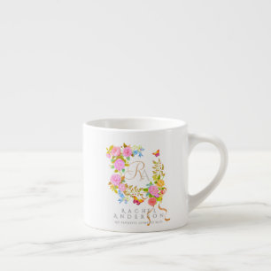 Romantics Blooming Garden Monogram  Espresso Cup