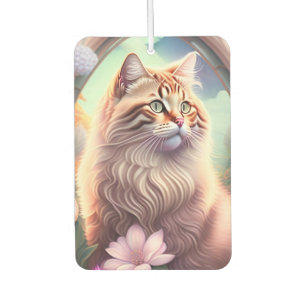 Romantik Katze mit Blumen Car Air Freshener