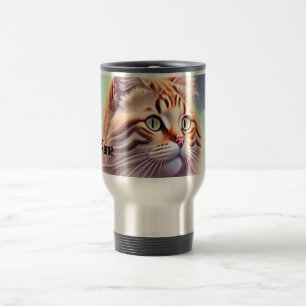 Romantik Katze mit Blumen Travel Mug
