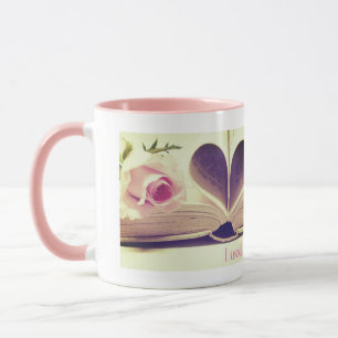 romantische Rosen träumen und Lesen rosa Mug