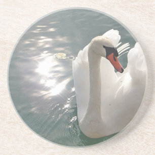Romantischer weisser Schwan Coaster