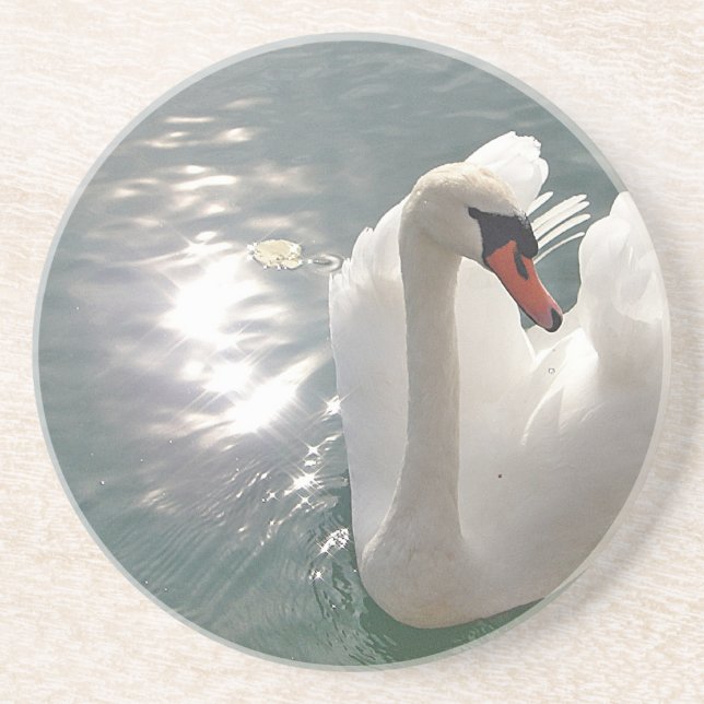 Romantischer weisser Schwan Coaster (Front)