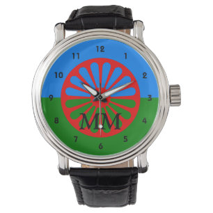 Romany flag monogrammed watch