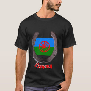 Romany gypsy flag horse shoe T-Shirt
