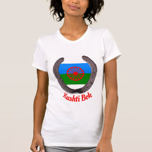 Romany gypsy flag horse shoe T-Shirt